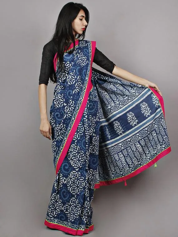 Good quality indigo print sarees manufacturer and distributor