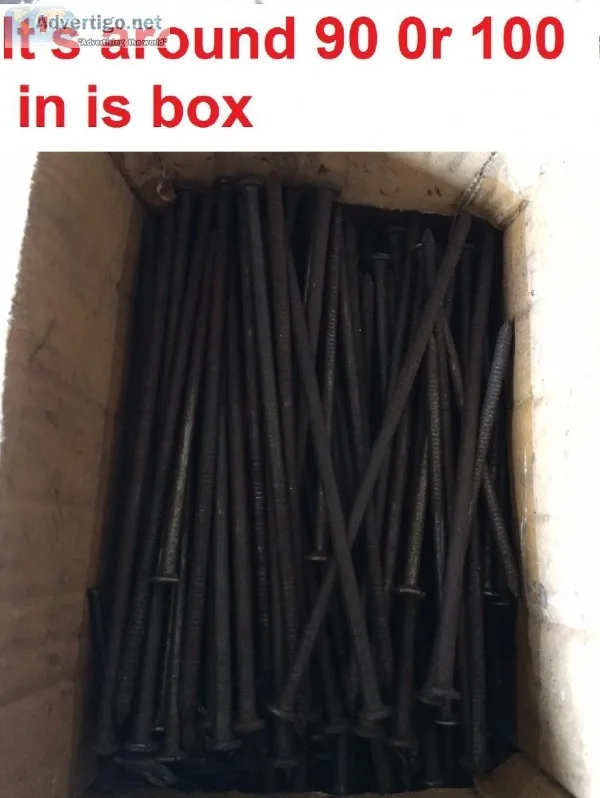 7&rdquo inch long ring shank nails ( steel ).