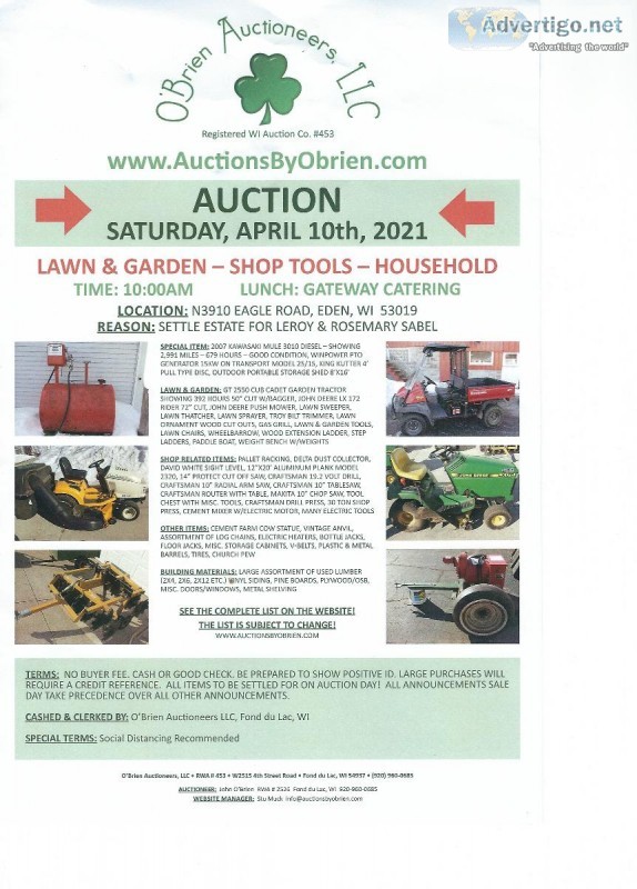 LAWN GARDEN AND MORE AUCTION