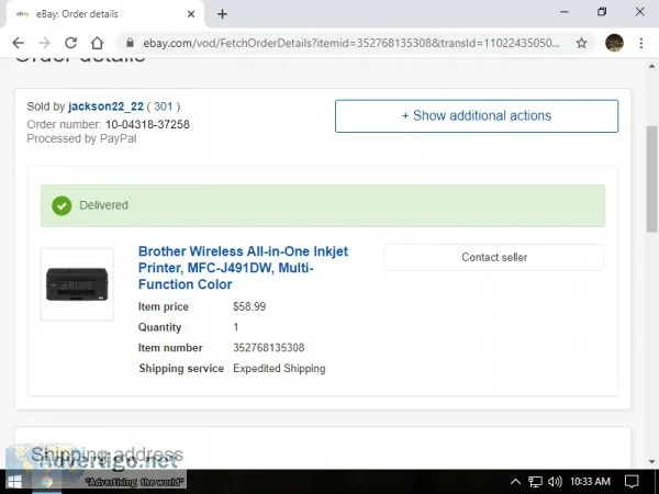 For sale Brother MFC-J497DW inkjet Printer like new condition