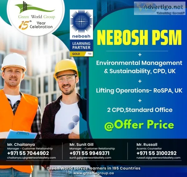 Great chance to pursue nebosh psm in uae