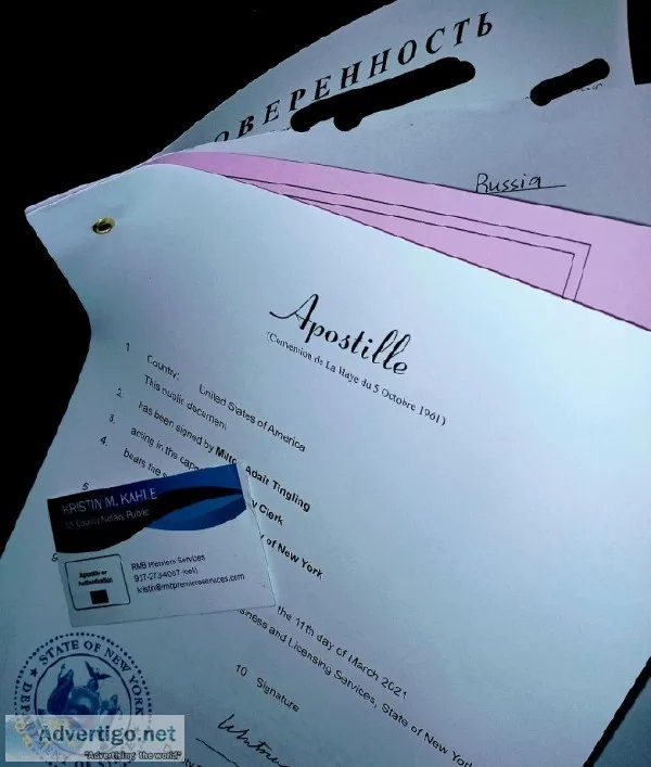 NYC INTERNATIONAL POWER OF ATTORNEY SERVICES Online or In-Store 