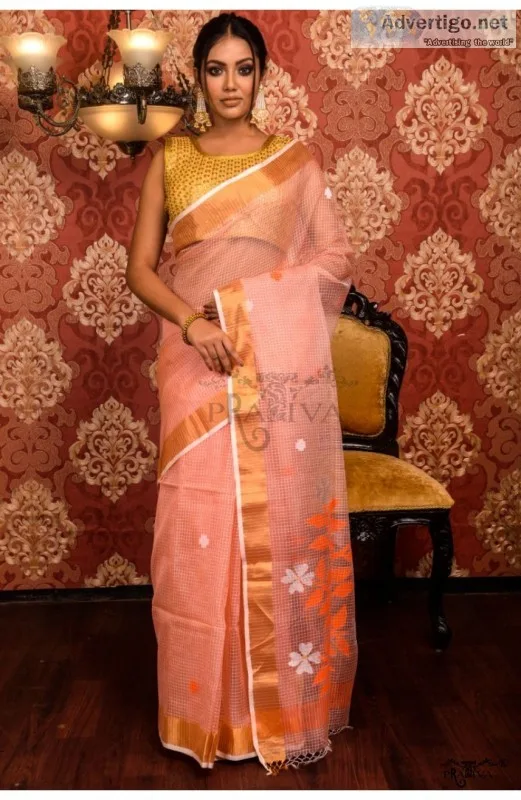 Latest muslin jamdani sarees at a wholesale price online