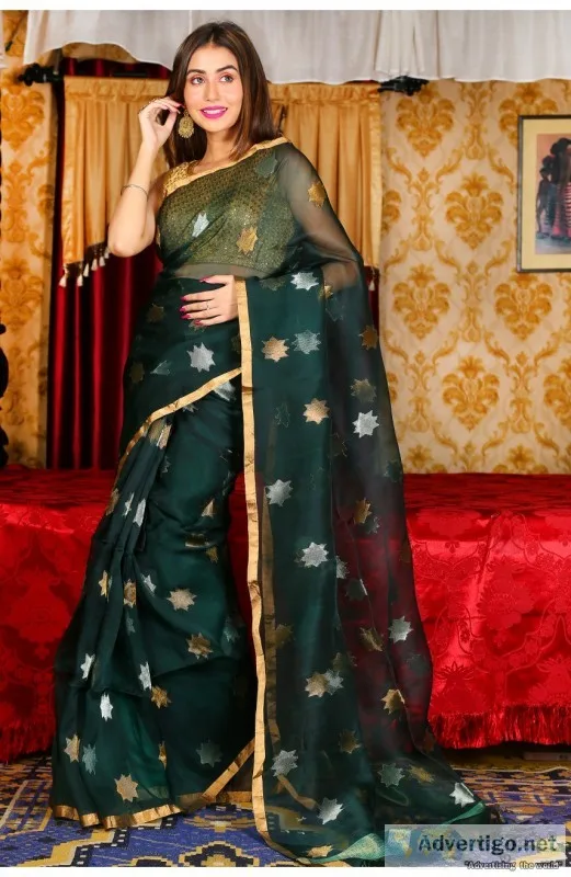 Latest muslin jamdani sarees at a wholesale price online