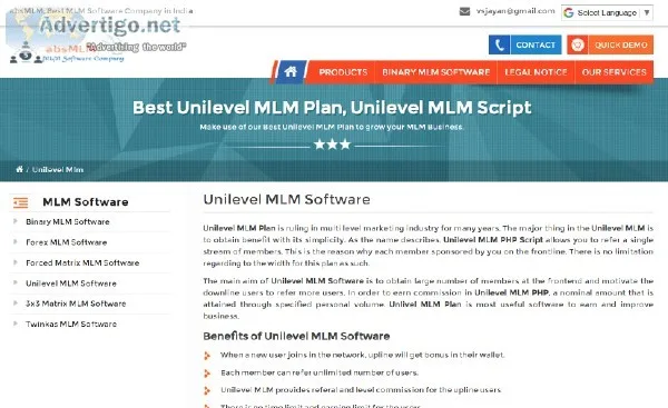 Readymade Php Unilevel MLM Software