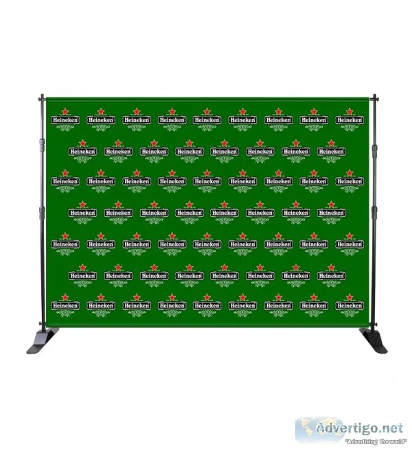Shop Step and Repeat Banner with Adjustable Telescopic Poles