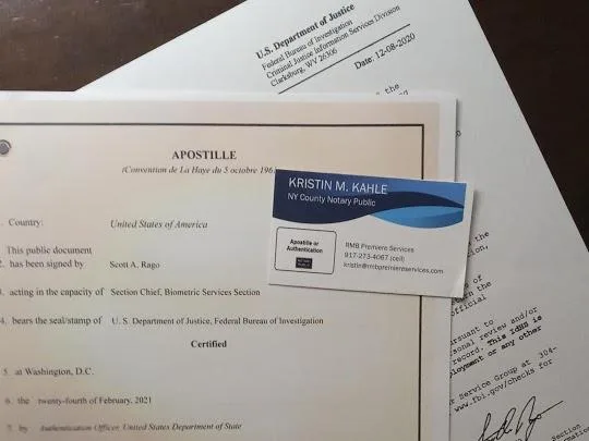 FBI BACKGROUND CHECK APOSTILLE SERVICES (Federal or State)