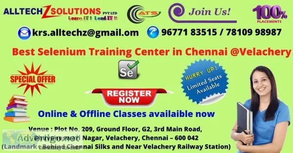 Excellent Selenium Training Institute in Velachery