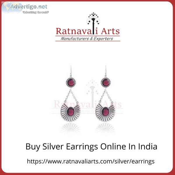 Buy Silver Earrings Online In India | Ratnavali Arts