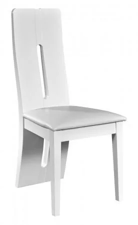 Greta White High Gloss And Leather Dining Chair