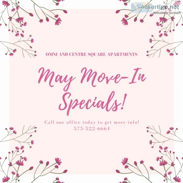 Pre-lease for May NOW