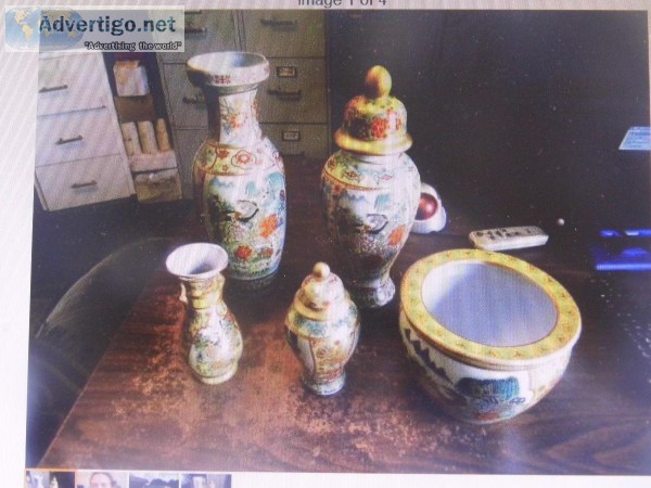 ASIAN VASES and BOWL