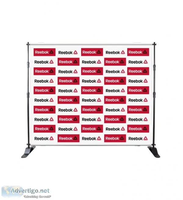 Shop Step and Repeat Banner with Adjustable Telescopic Poles