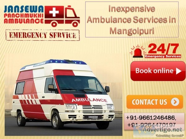 Inexpensive Ambulance Service in Mangolpuri by Jansewa Ambulance