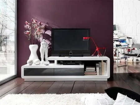 Abbi High Gloss White And Grey TV Unit 170cm