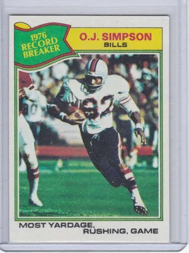 O J Simpson 1977 Topps 1976 Record Breaker 453