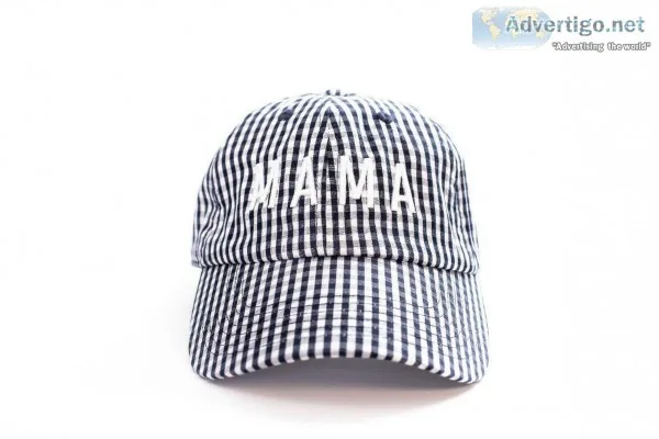 CUSTOM GINGHAM MAMA BASEBALL HAT