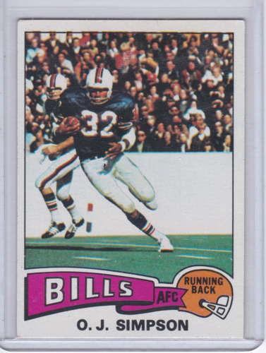 O J Simpson 1975 Topps Near Mint Condition 500