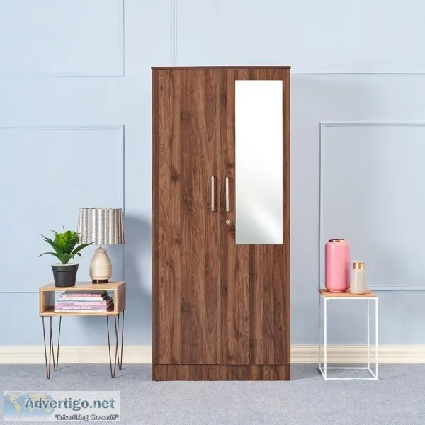 Buy Tartan 2 Door Wardrobe with Mirror and Drawer  Wakefit