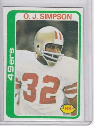 O J Simpson 1978 Topps Running Back 400