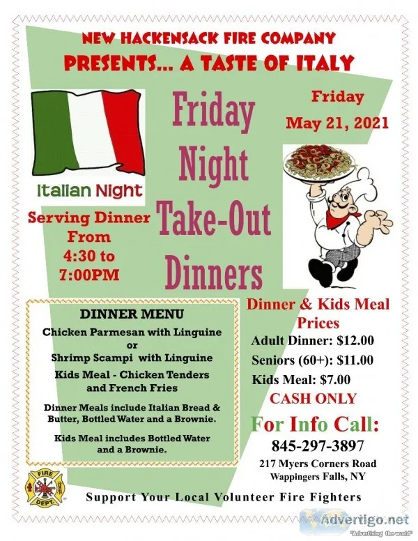ITALIAN DINNER TAKE-OUT NIGHT