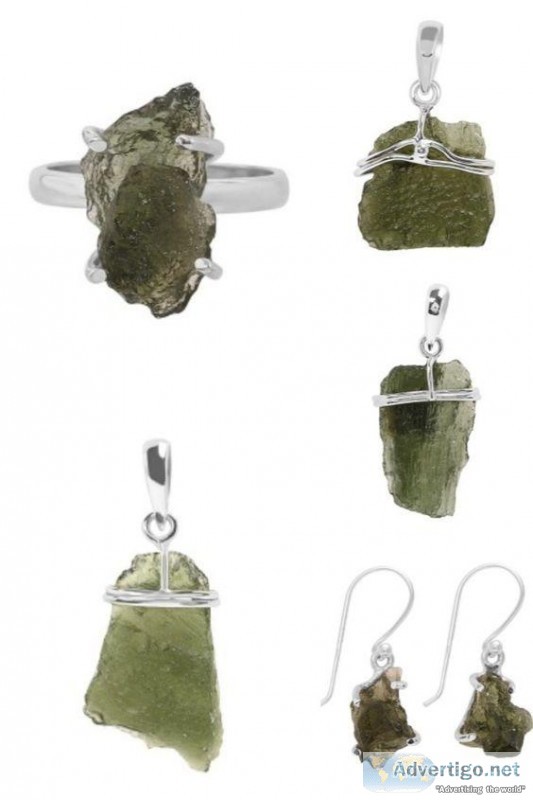 Sterling Silver Moldavite jewelry Collection.