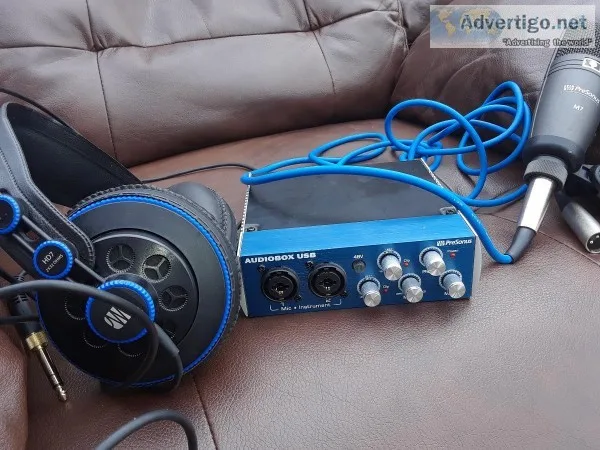 PreSonus Audiobox USB w M7 Microphone and HD7 Headphones and USB