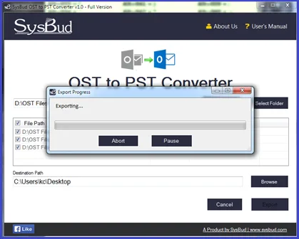 Sysbud ost to pst converter