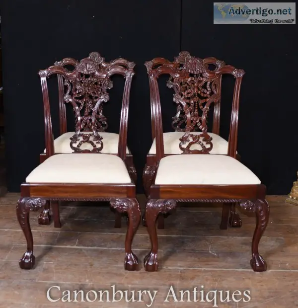 Buy Set Chippendale Dining Chairs in Mahogany - 8 Side Chair Onl