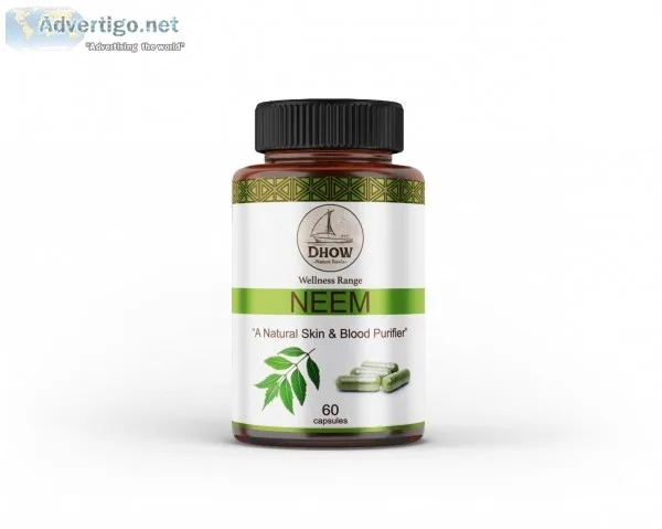 Shop organic neem leaf capsules from Dhow Nature Foods.