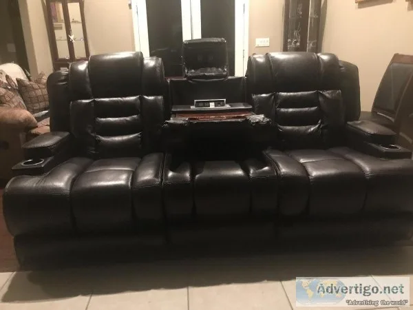 Exposition Brown Leather Sofa