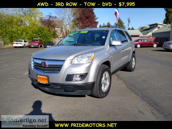 2007 SATURN OUTLOOK XR  AWD  3RD ROW  DVD