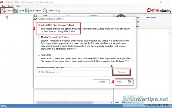 Mailsdaddy mbox to pst converter