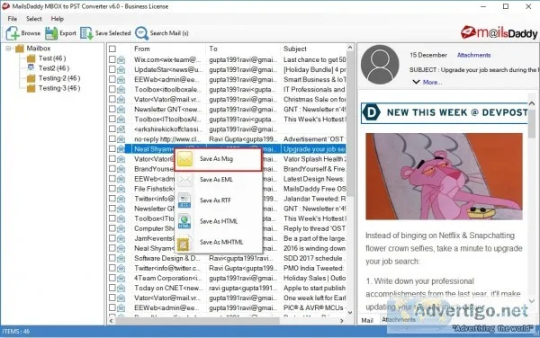 Mailsdaddy mbox to pst converter