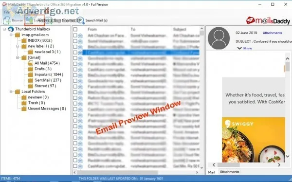 Mailsdaddy thunderbird to office 365 migration tool