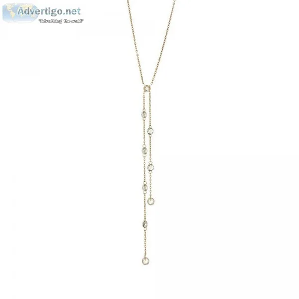GOLD NECKLACE WITH ROSE CUT DIAMONDS - Sofia Jewelry