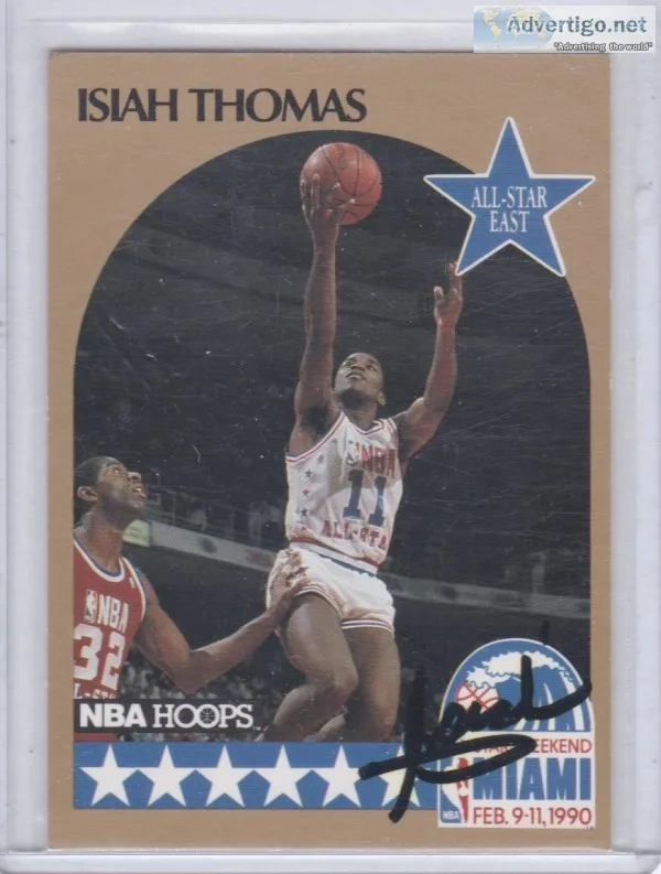 Isiah Thomas 1990 Hoops Autograph  All Star East Miami Feb 9-11 