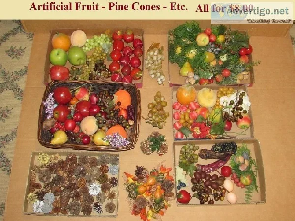 Lots of artificial fruit apples oranges etc. All for 8.00