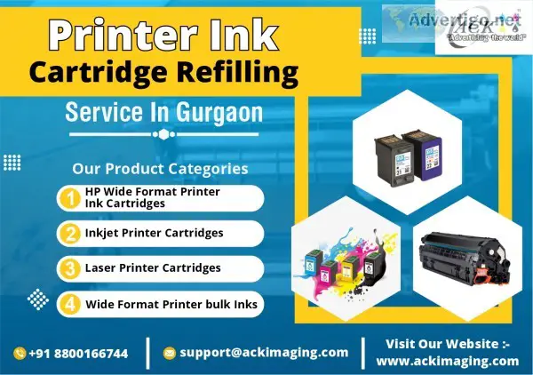 Printer ink cartridge refilling service in gurgaon: ack imaging