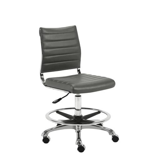 Euro Style Axel Adjustable Height Drafting Stool Gray  Stylish F