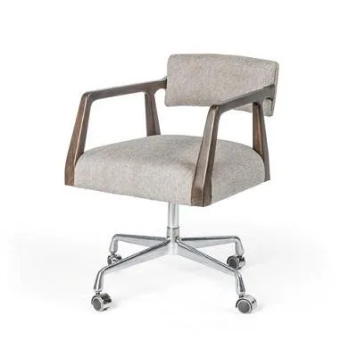 Buy Four Hands Tyler Desk Chair Ives White Grey  Office Chairs  