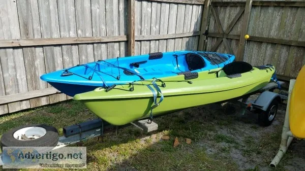 12ft sit on top Kayaks and 17ft trailer