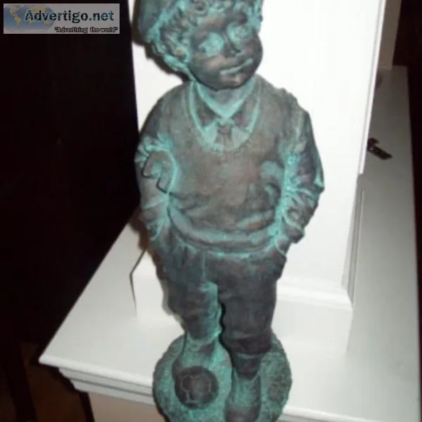 BOY STATUE WITH SOCCER BALL