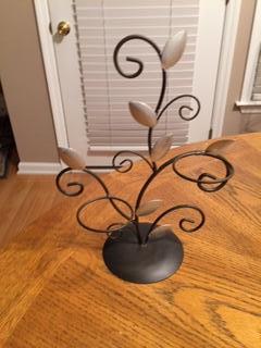 Metal Silver Leaf Candle Decor