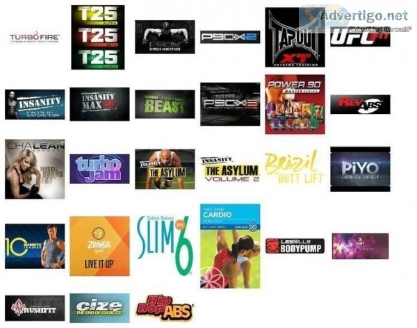 26 Full Fitness DVD Sets With Lit Insanity Turbofire P90x Tapout