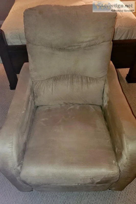 Sleek Classic Taupe Ultrasuede Fabric Manual Recliner