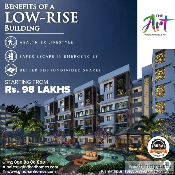 3bhk apartments in kismatpur| giridhari homes