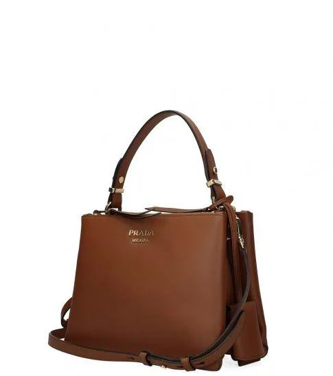 Prada Bags  Brown Solid Small Satchel