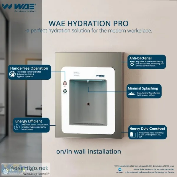 Wae touchless bottle filling stations | bottle filler & chiller