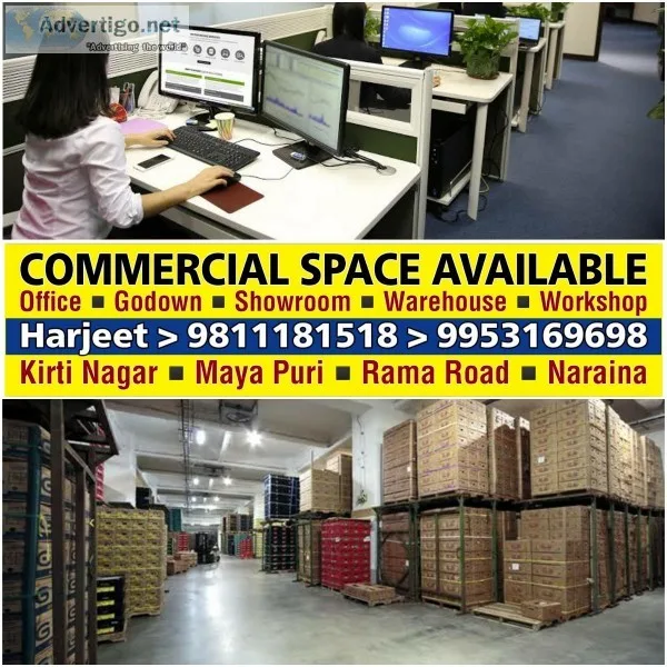 Office Godown Warehouse Workshop for Rent in Kirti Nagar Industr